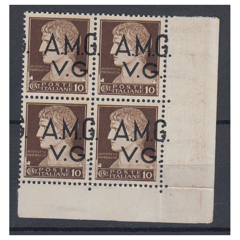 VENEZIA GIULIA 1945-7 10C. QUART SOPR SPOST DEX G.I. MNH** PUNTI OS...
