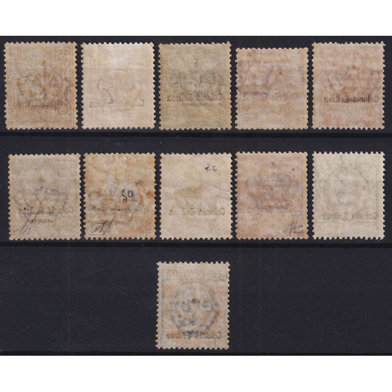 COLONIE ERITREA 1903 SERIE COMPLETA 11 VALORI G.I MNH** 40 C. G.O M...