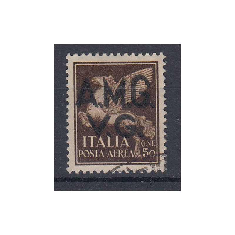 VENEZIA GIULIA 1945-47 POSTA AEREA 50 C DOPPIA SOPRASTAMPA (1c) US....