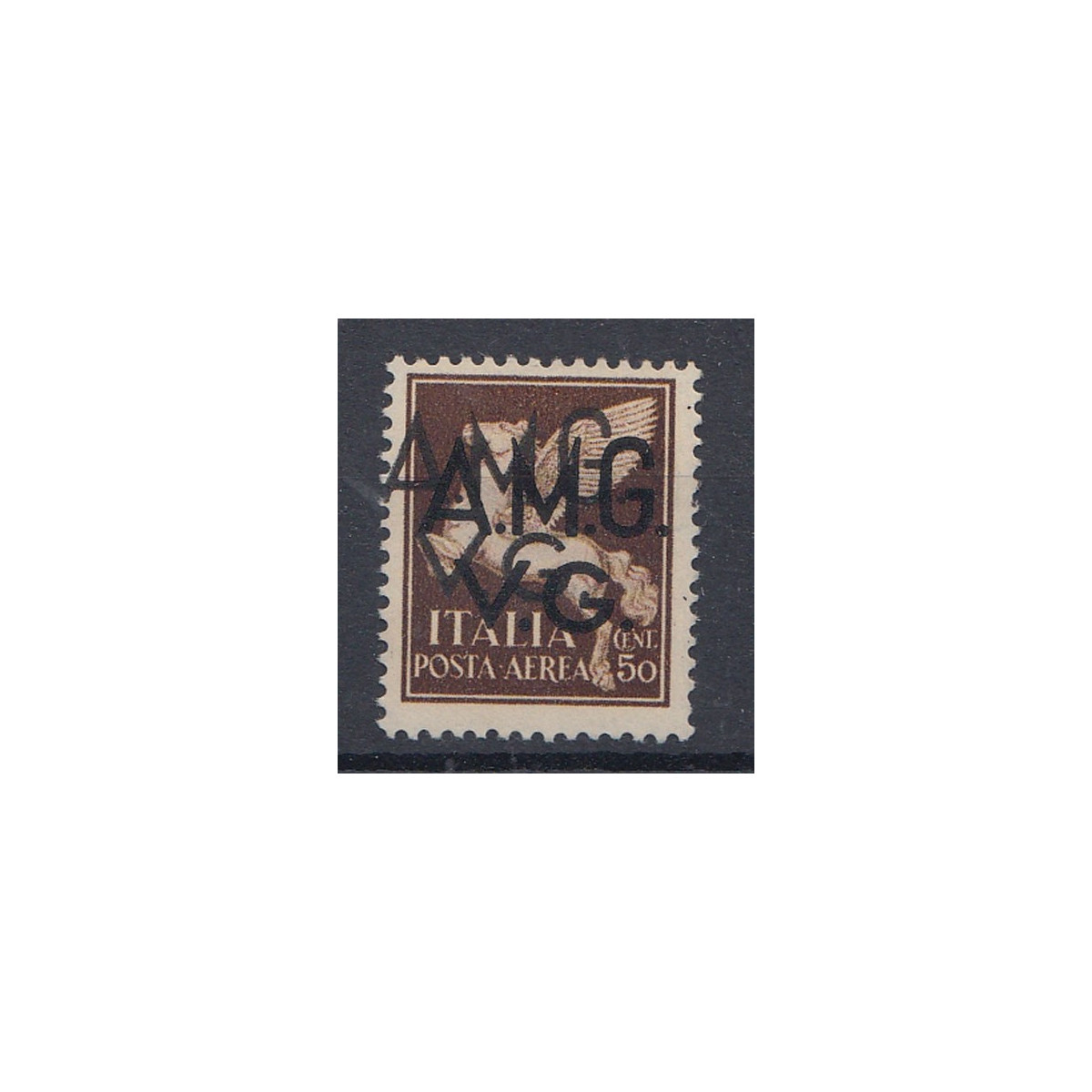 VENEZIA GIULIA 1945-47 POSTA AEREA 50 C DOPPIA SOPR. UNA SPOSTATA (... VENEZIA GIULIA 1945-47 POSTA AEREA 50 C DOPPIA SOPR. UNA SPOSTATA (...