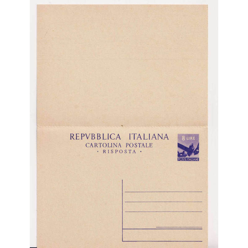 REPUBBLICA 1947-48 INTERI POSTALI DEMOCRATICA 8 LIRE RISPOSTA N.C13...