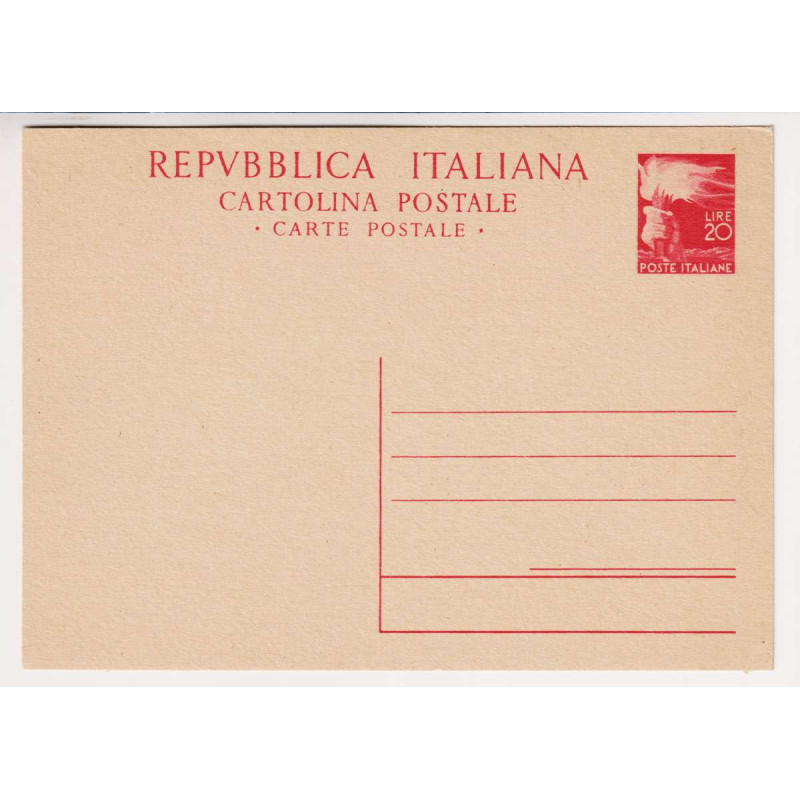 REPUBBLICA 1947-48 INTERI POSTALI DEMOCRATICA 20 LIRE N.C135 NUOVO ...