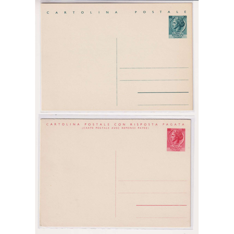 REPUBBLICA 1954-56 INTERI POSTALI SIRACUSANA SERIE CMP N.C154-157 N...