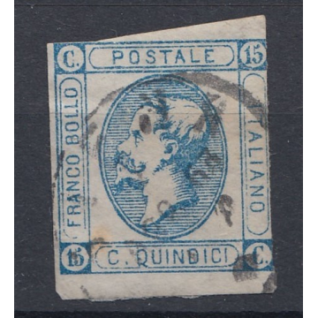 1863 15 C N. 13 II TIPO US. PUNTO D'OSSIDO MARGINI CORTI  | Filatel...