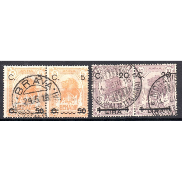 1916 SOMALIA SOVRASTAMPATI 2 V. S.4 IN COPPIA US.  | Filatelia Meloni