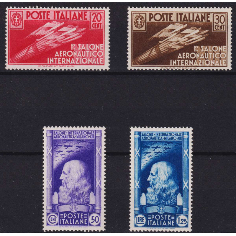 REGNO D' ITALIA 1935 SALONE AERONAUTICO 4 VALOR G.I. MNH** CERT.  |...