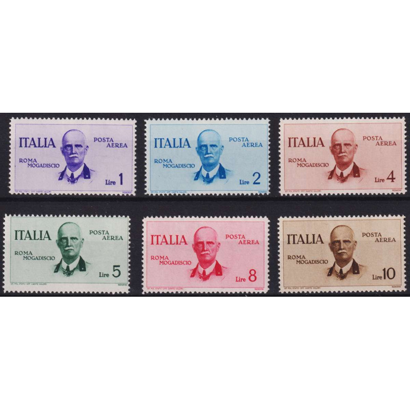 REGNO D' ITALIA 1934 POSTA AEREA VOLO ROMA MOGADISCIO 6 VALORI G.I ...