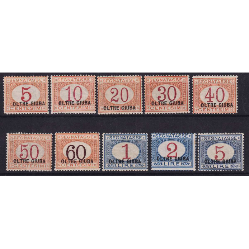COLONIE OLTRE GIUBA 1925 SEGNATASSE 10 V. G.O MLH* BUONE CENTRATURE...