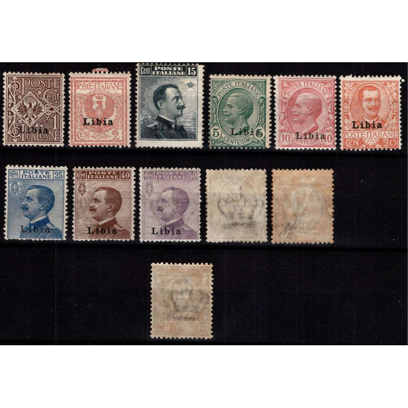 COLONIE LIBIA 1912-15 SERIE COMPLETA 12 V. G.O MH*  | Filatelia Meloni