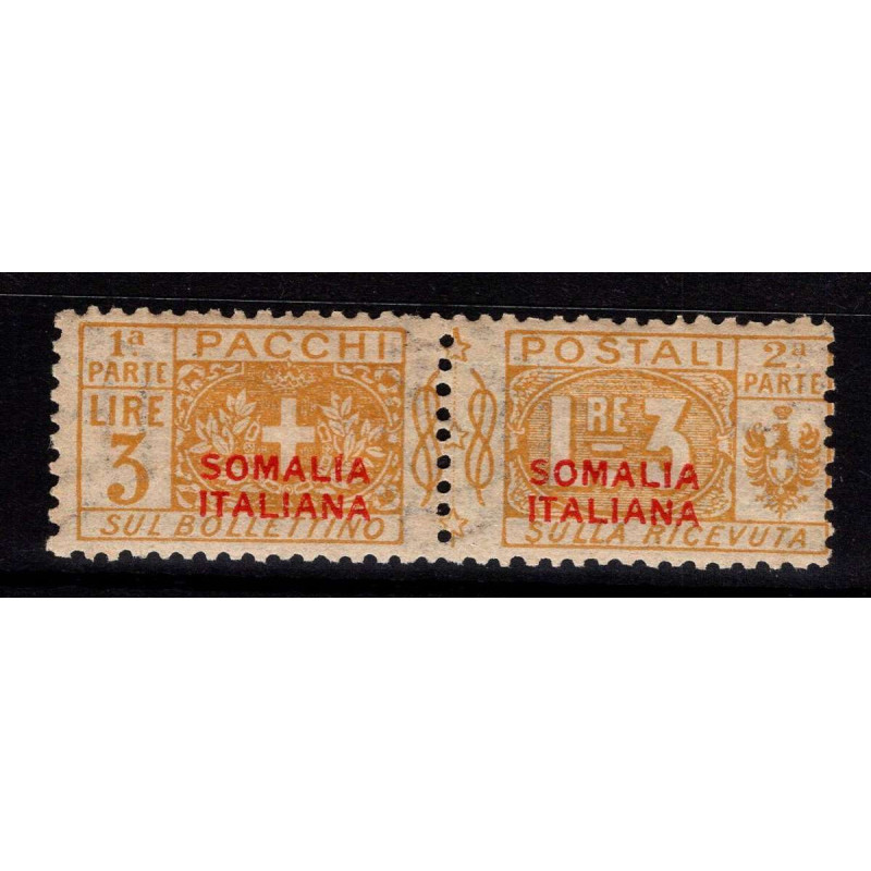 COLONIE SOMALIA 1930 PACCHI POSTALI 3 LIRE N.66 G.I MNH**  | Filate...