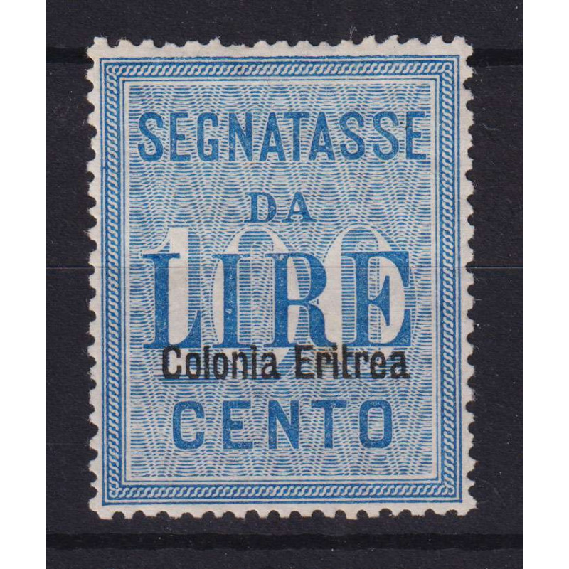 COLONIE ERITREA 1903 SEGNATASSE 100 LIRE N.13 G.O MH* CENTRATO  | F...