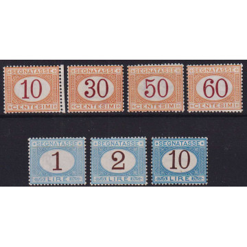REGNO 1870 1874 SEGNATASSE 7 ALTI VALORI G.I MNH** CERTIFICATI  | F...