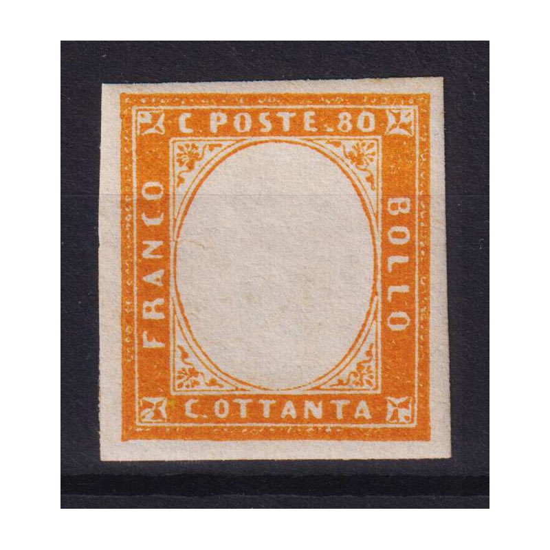SARDEGNA 1855/63 80 C. VARIETA' SENZA EFFIGIE G.I MNH**  | Filateli...