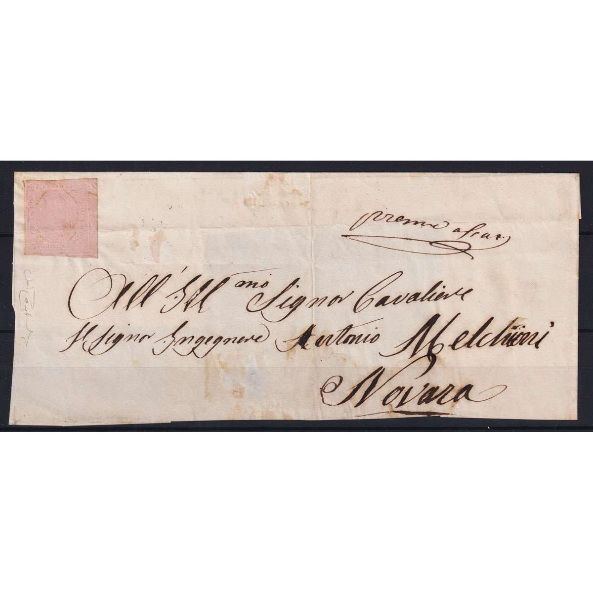 SARDEGNA 1853 40 CENTESIMI N.6 USATO SU GRANDE FRAMMENTO DI BUSTA ... SARDEGNA 1853 40 CENTESIMI N.6 USATO SU GRANDE FRAMMENTO DI BUSTA ...