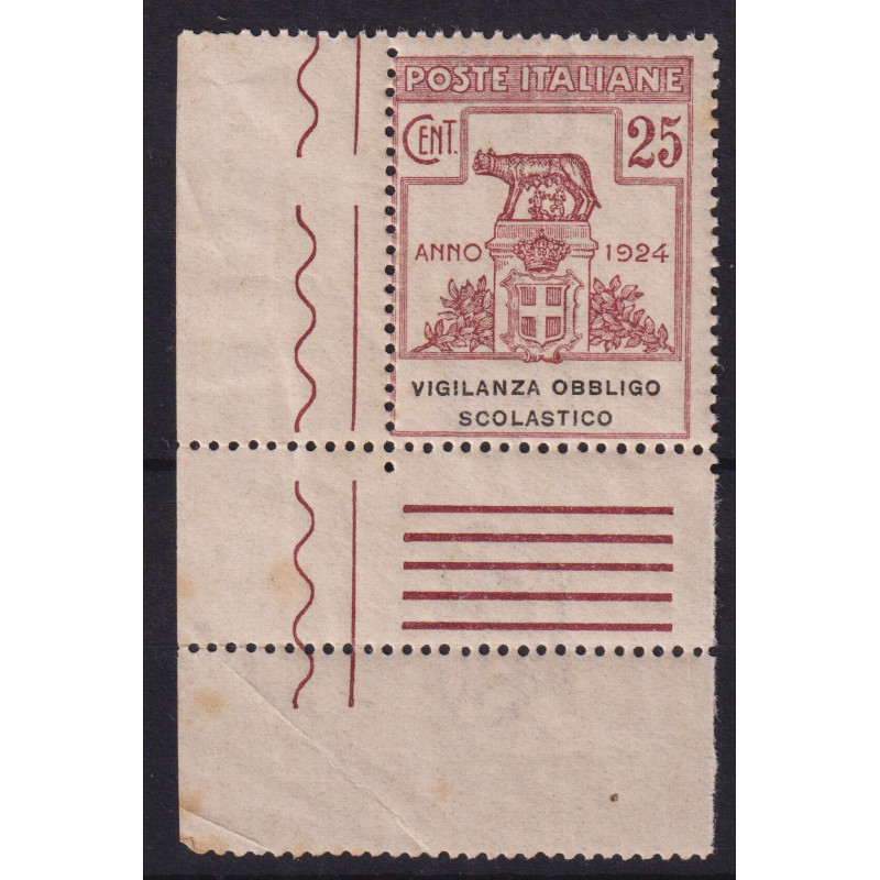REGNO 1924 ENTI PARASTATALI VIGILANZA OBBLIGO SCOLASTICO G.I MNH** ...