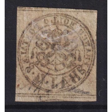 STATO PONTIFICIO 1852 4 BAJ. BRUNO GRIGIO CHIARO N.5 G.O MH* CERT. ...