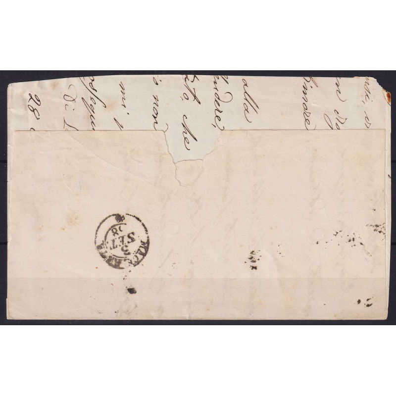STATO PONTIFICIO 1852 3 BAJOCCHI CAMOSCIO N.4c SU GRANDE FRAMM. BUS...