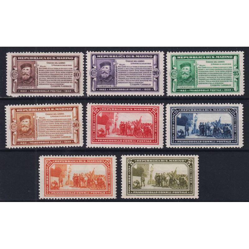 SAN MARINO 1932 GARIBALDI 8 V. G.I MNH** / G.O MH*  | Filatelia Meloni