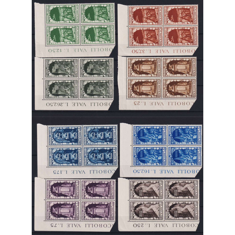 REGNO D' ITALIA 1934 QUARTINE ANNESSIONE DI FIUME 16 V. G.I MNH**  ...