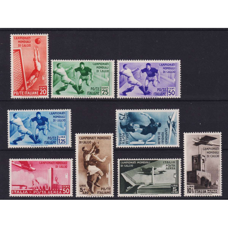 REGNO D' ITALIA 1934 CAMPIONATI MONDIALI DI CALCIO 9 V. G.I MNH** C...
