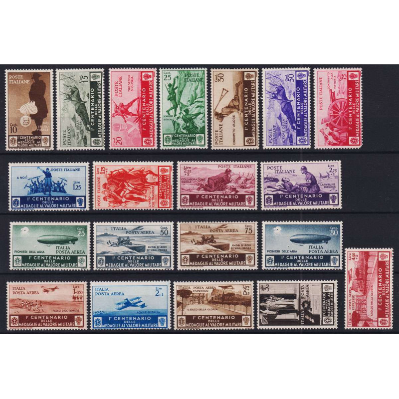 REGNO D' ITALIA 1934 MEDAGLIE AL VALOR MILITARE 20 V. G.I MNH**  | ...