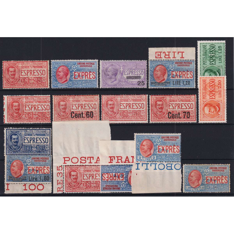 REGNO D' ITALIA LOTTO ESPRESSI COMPLETO 16 V. G.I MNH** CERT.  | Fi...