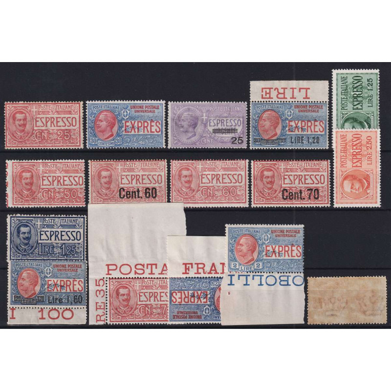 REGNO D' ITALIA LOTTO ESPRESSI COMPLETO 16 V. G.I MNH** CERT.  | Fi...