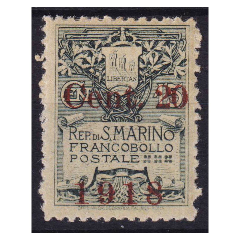 SAN MARINO 1917 PRO COMBATTENTI 2 V. N.51-52 G.I MNH** 25 C. G.O MH...