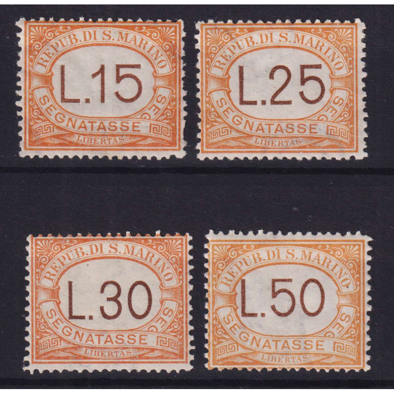 SAN MARINO SEGNATASSE TUTTE LE SERIE COMPLETE G.I MNH** / G.O MH*  ...