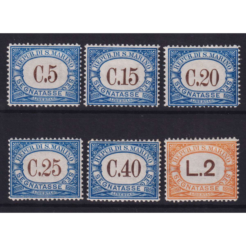 SAN MARINO SEGNATASSE TUTTE LE SERIE COMPLETE G.I MNH** / G.O MH*  ...