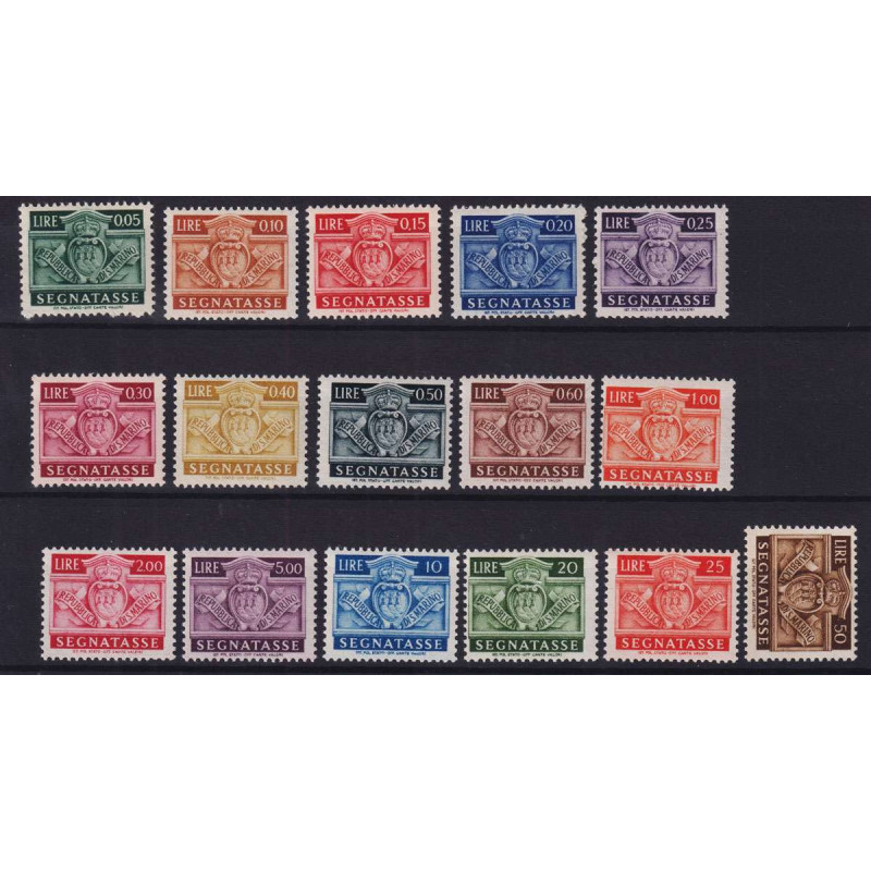 SAN MARINO SEGNATASSE TUTTE LE SERIE COMPLETE G.I MNH** / G.O MH*  ...