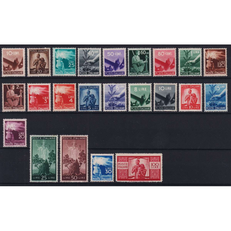 REPUBBLICA 1945-48 DEMOCRATICA 23 V. G.I MNH** CERT.  | Filatelia M...