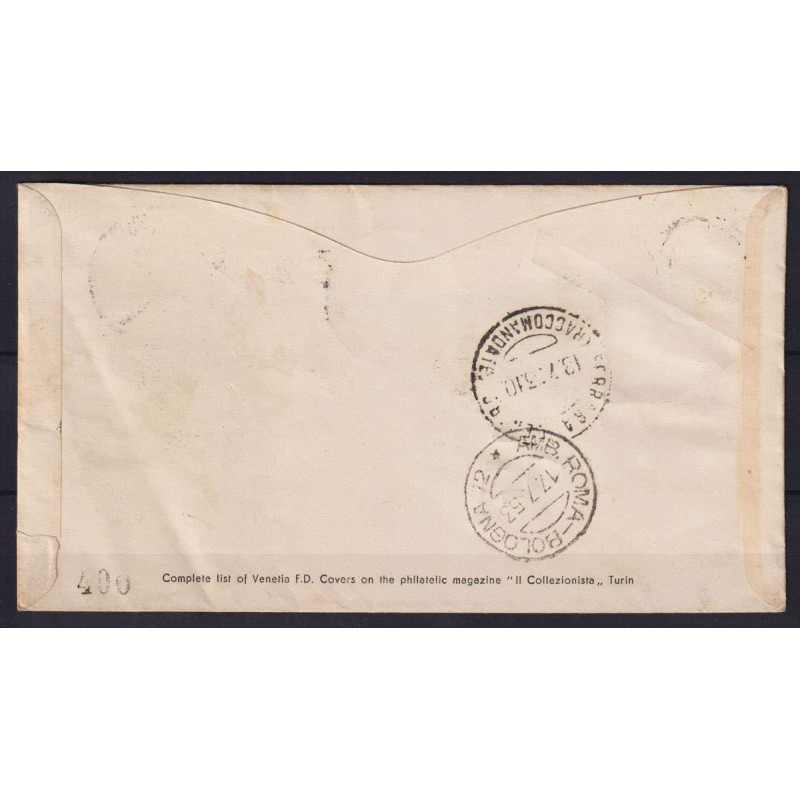 REPUBBLICA 1953 ESPOSIZIONE AGRICOLTURA USATI SU BUSTA FDC VENEZIA ...