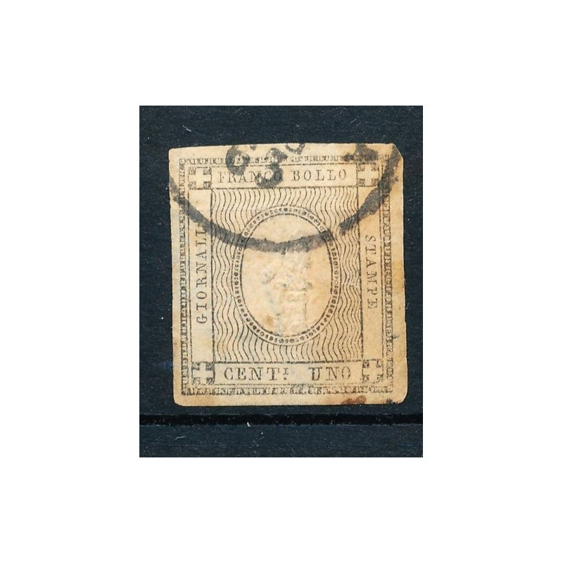 1861 SARDEGNA 1 c. GRIGIO BRUNASTRO n.19c TRACCE OSSIDO US.  | Fila...