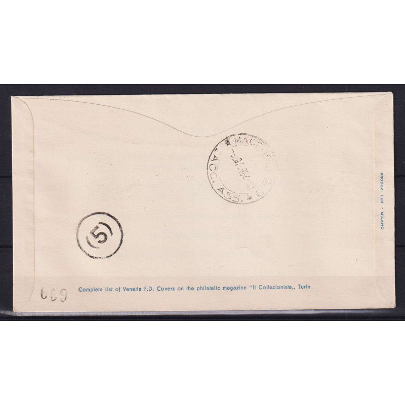 TRIESTE ZONA A 1954 MARCO POLO 2 V. SU BUSTA FDC VENEZIA VIAGGIATA ...