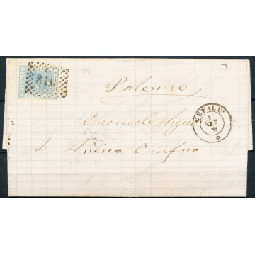 1867 V.E.II 20 c. CELESTE CHIARO L26 LONDRA SU BUSTA FIRMATA ANNULL...