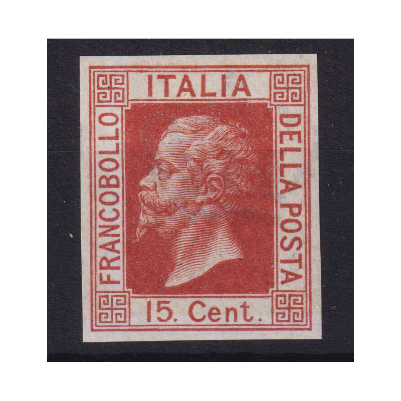 REGNO 1867 15 CENTESIMI SAGGIO BRUNO D'ITALIA G.I MNH** CERT. BOLAF...