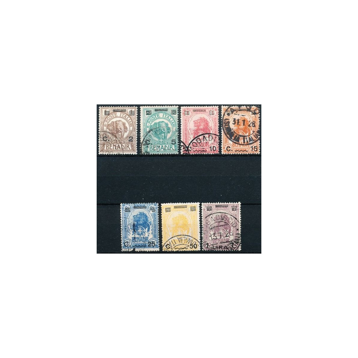 1926 SOMALIA SOPRASTAMPATI 7 V. S.17 (20 SU 2 n.77 MANCANTE) US. |... 1926 SOMALIA SOPRASTAMPATI 7 V. S.17 (20 SU 2 n.77 MANCANTE) US. |...