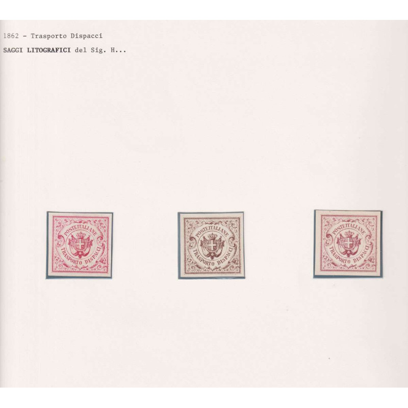 REGNO 1864 SAGGI HUMMEL 3 V. TRASPORTO DISPACCI SENZA GOMMA FIRMATI...