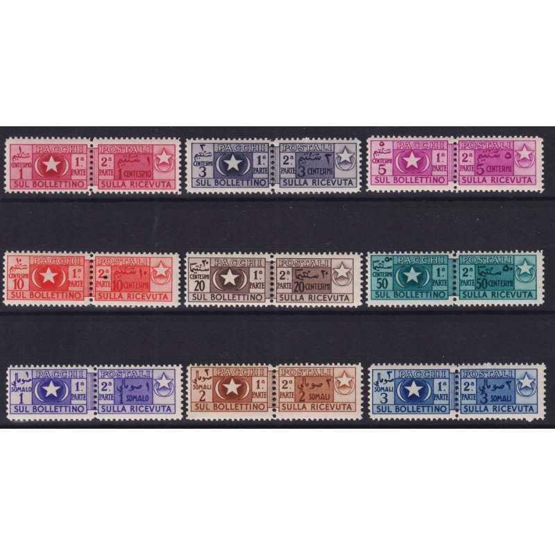 SOMALIA AFIS 1950 PACCHI POSTALI 9 V. N.1-9 G.I MNH**  | Filatelia ...