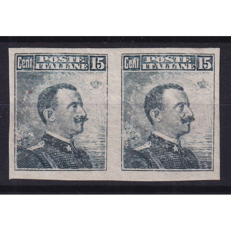 REGNO 1911 MICHETTI COPPIA 15 CENTESIMI VARIETA' N.96e G.I MNH** CE...