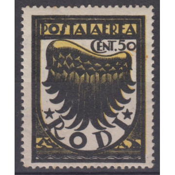 1937 EGEO ALA 50 c. III TIR. FIL. CORICATA + DOPPIE LETTERE n.30/I ...