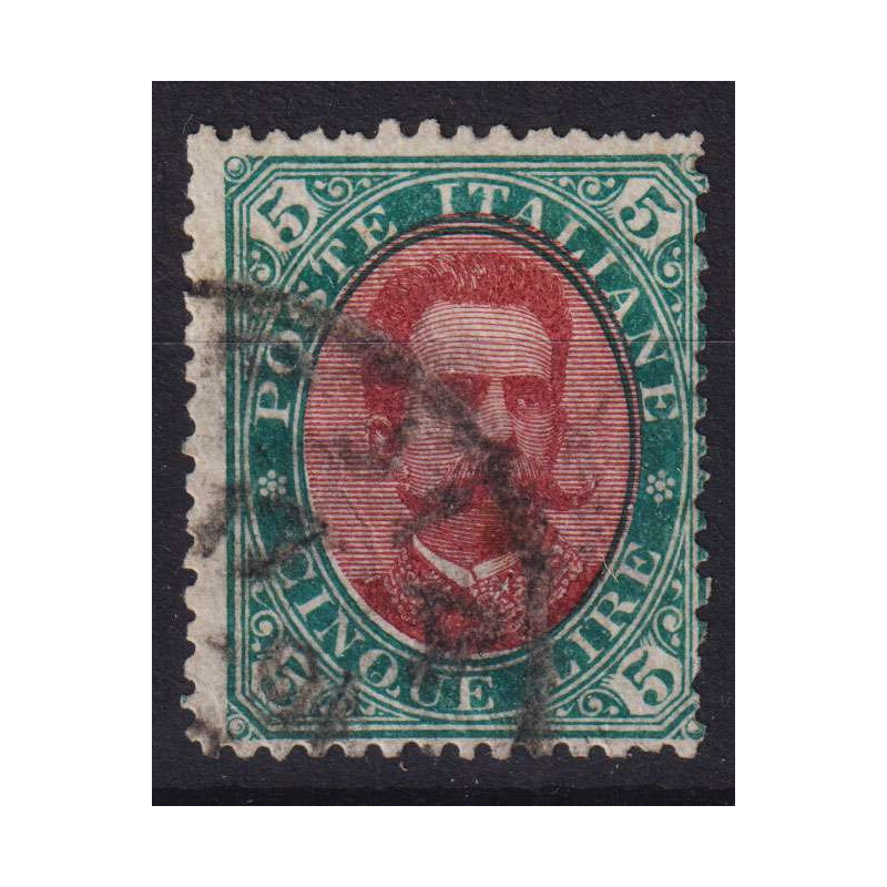 REGNO 1889 UMBERTO I 5 LIRE N.49 USATO CERT.  | Filatelia Meloni
