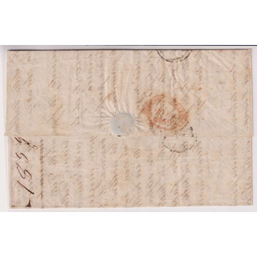NAPOLI 1858 MISTA 5 + 10 + 20 GRANA N.8,10a,12a USATI SU BUSTA PER ...