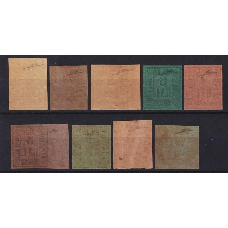 ROMAGNE 1859 SERIE COMPLETA 9 VALORI G.I MNH** CERT.  | Filatelia M...