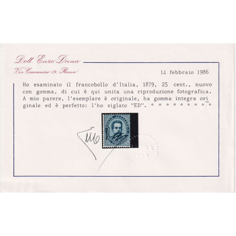 REGNO 1879 UMBERTO I SERIE COMPLETA 7 V. G.I MNH** 3 CERT.  | Filat...