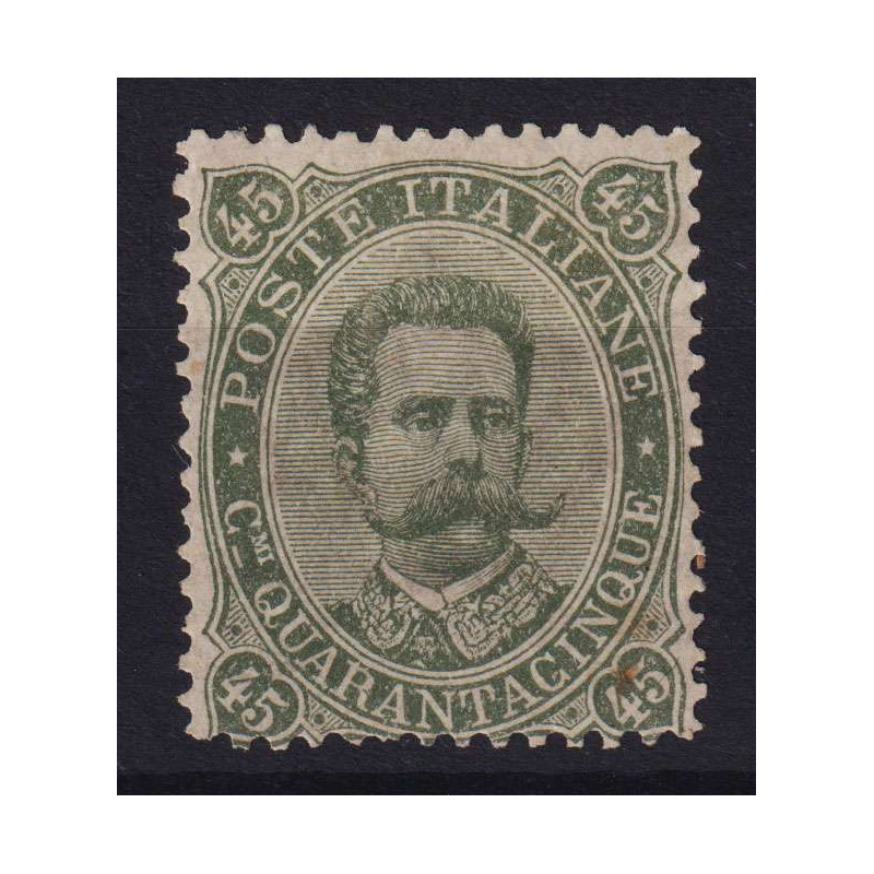 REGNO 1889 UMBERTO I 45 CENTESIMI N.46 G.O MLH* 2 CERT.  | Filateli...