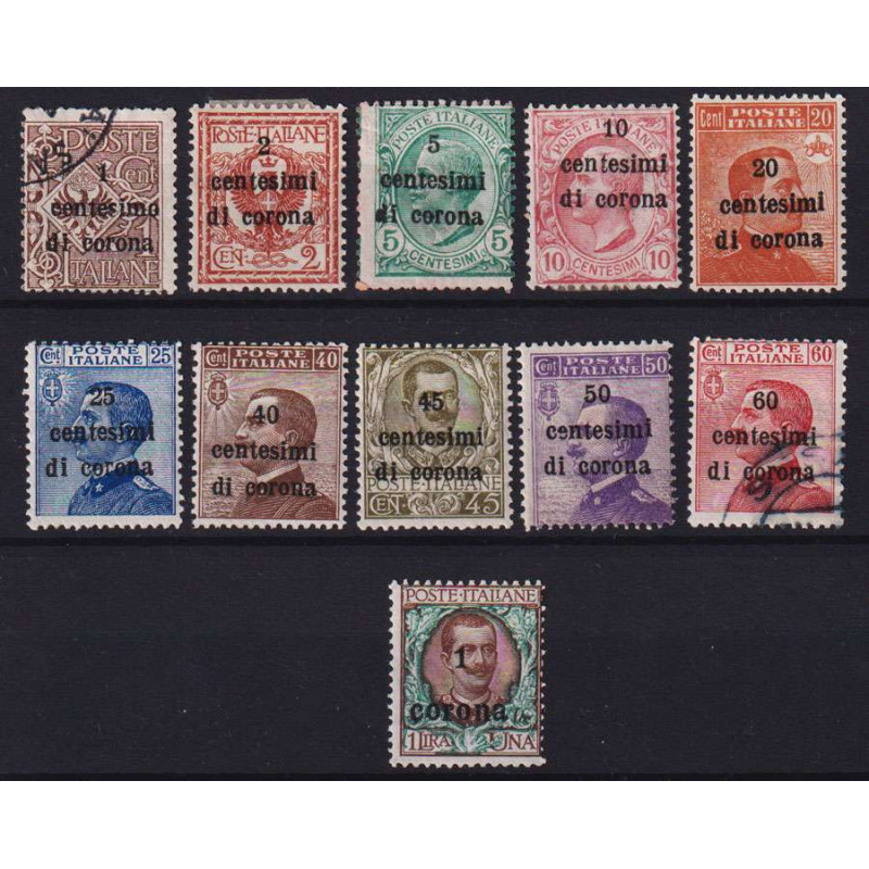 OCCUPAZIONI TRENTO E TRIESTE 1919 SERIE COMPLETA 11 V. G.O MH* / US...