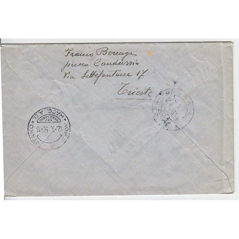 1950 TRIESTE "A" 2X FIERA TRIESTE 4 V. s.13 SU BUSTA VIAGGIATA  | F...