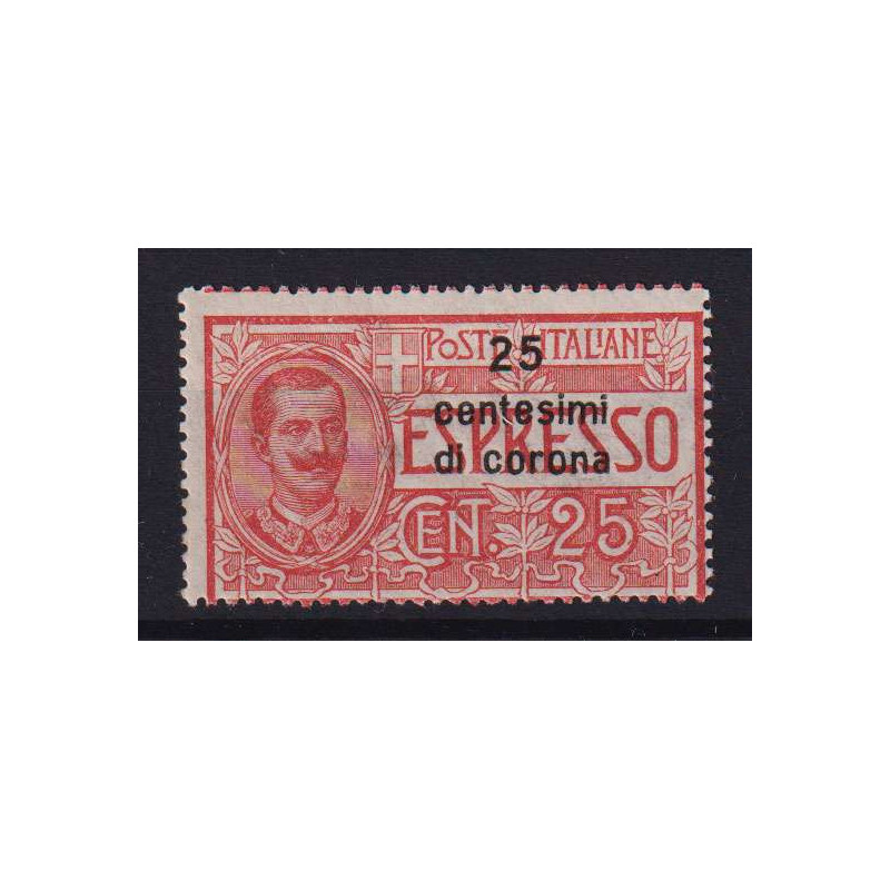 OCCUPAZIONI DALMAZIA 1921 ESPRESSO 25 CENTESIMI N.1 G.O MLH*  | Fil...
